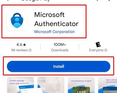 Microsoft Authenticator în Google Play