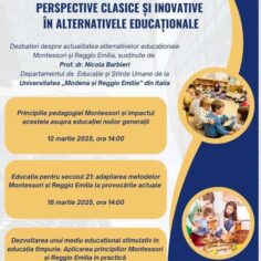 Workshop - dezbateri captivante despre alternativele educaționale Montessori și Reggio Emilia, susținute de Prof. dr. Nicola Barbieri de la Universitatea „Modena și Reggio Emilia” din Italia