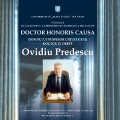 Prof. PhD. Ovidiu Predescu to be awarded AVU`s Doctor Honoris Causa title
