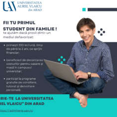 Studenții UAV pot beneficia  de programul „Primul student din familie”!