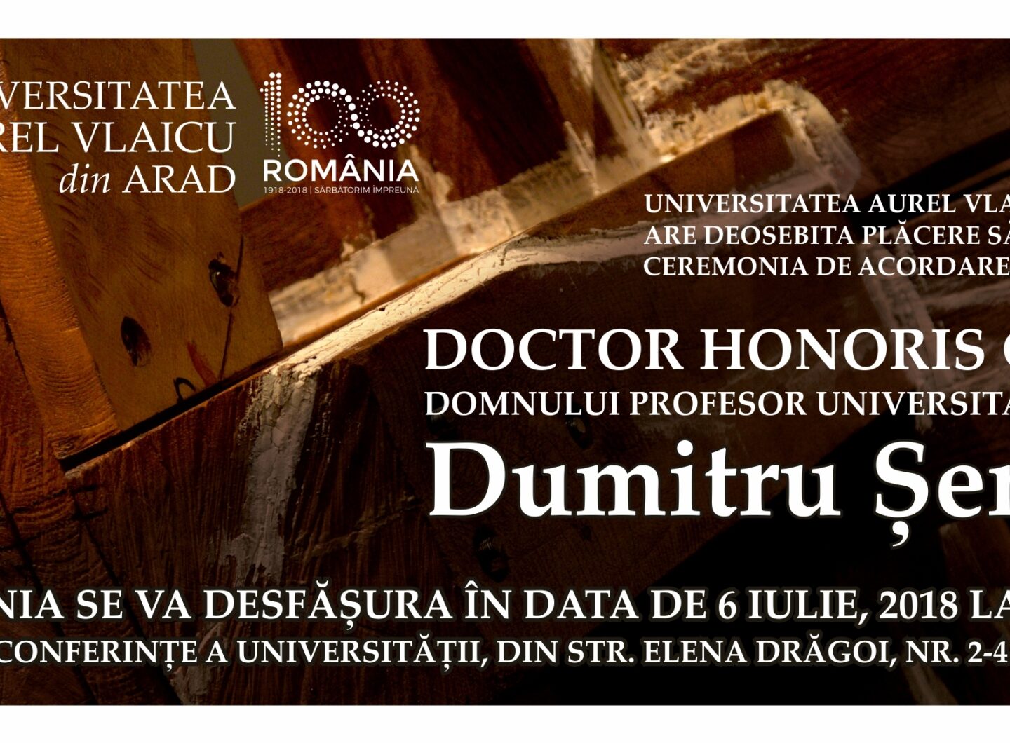 Ceremonia pentru decernarea titlului de DHC domnului prof univ dr Dumitru Şerban 1