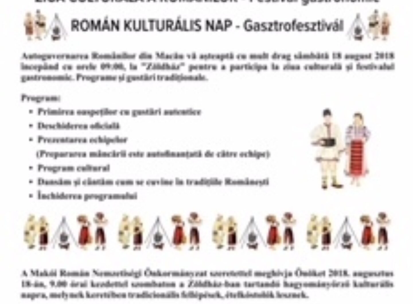 Ziua culturală a românilor festival gastronomic